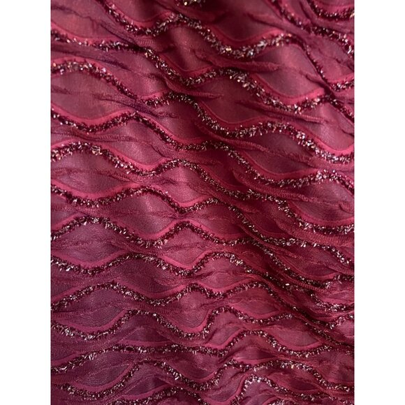 Connected Dress 14 Maroon Shimmer Sheath Wedding Party Cruise Event New - Picture 4 of 12